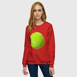 Свитшот хлопковый женский Теннис, цвет: красный — фото 2