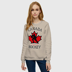 Свитшот хлопковый женский Canada Hockey, цвет: миндальный — фото 2