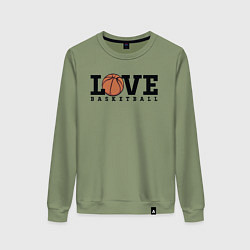 Свитшот хлопковый женский Love Basketball, цвет: авокадо