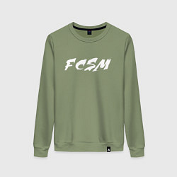 Свитшот хлопковый женский FCSM, цвет: авокадо