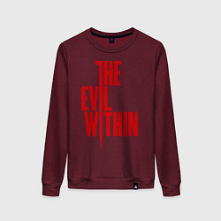Свитшот хлопковый женский The Evil Within, цвет: меланж-бордовый