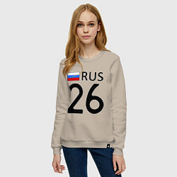Свитшот хлопковый женский RUS 26, цвет: миндальный — фото 2