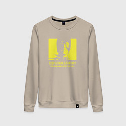 Свитшот хлопковый женский VANSAMA OFFICIAL Yellow, цвет: миндальный