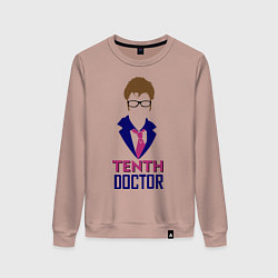 Свитшот хлопковый женский Tenth Doctor, цвет: пыльно-розовый