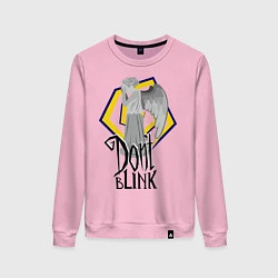 Свитшот хлопковый женский Don't blink, цвет: светло-розовый