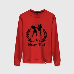 Свитшот хлопковый женский Muay Thai: High Kick, цвет: красный
