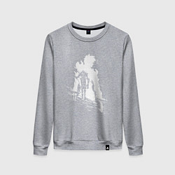 Свитшот хлопковый женский Поднятие уровня в одиночку, цвет: меланж