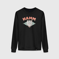 Свитшот хлопковый женский Hamm, цвет: черный