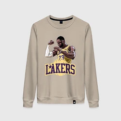 Свитшот хлопковый женский LeBron - Lakers, цвет: миндальный