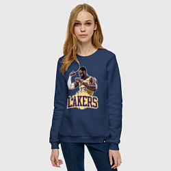 Свитшот хлопковый женский LeBron - Lakers, цвет: тёмно-синий — фото 2