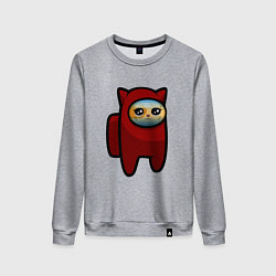 Свитшот хлопковый женский Among us Cat, цвет: меланж