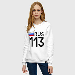 Свитшот хлопковый женский RUS 113, цвет: белый — фото 2