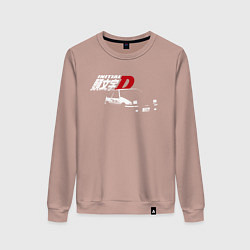 Свитшот хлопковый женский INITIAL D, цвет: пыльно-розовый