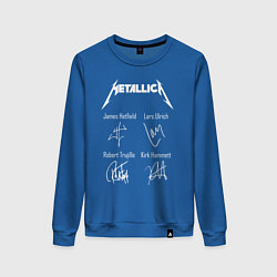 Свитшот хлопковый женский METALLICA АВТОГРАФЫ, цвет: синий