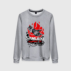 Свитшот хлопковый женский CYBERPUNK 2077 SAMURAI, цвет: меланж