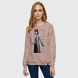 Свитшот хлопковый женский Врата штейна, цвет: пыльно-розовый — фото 2