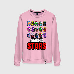 Свитшот хлопковый женский AMONG US X BRAWL STARS, цвет: светло-розовый