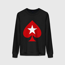 Свитшот хлопковый женский Покер Пики Poker Stars, цвет: черный