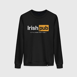 Свитшот хлопковый женский Irish Pub, цвет: черный