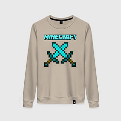 Свитшот хлопковый женский Minecraft, цвет: миндальный