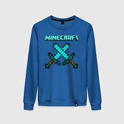 Свитшот хлопковый женский Minecraft, цвет: синий