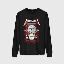 Свитшот хлопковый женский Metallica art 01, цвет: черный