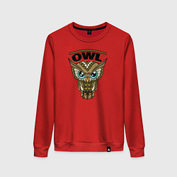 Свитшот хлопковый женский Owl, цвет: красный