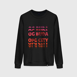 Свитшот хлопковый женский OG Buda OPG City Strobe Effect, цвет: черный