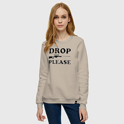 Свитшот хлопковый женский Drop Please, цвет: миндальный — фото 2