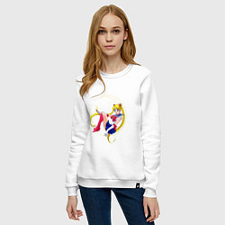 Свитшот хлопковый женский Sailor Moon, цвет: белый — фото 2
