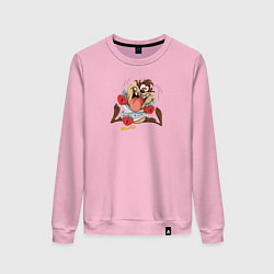 Свитшот хлопковый женский Looney Tunes, цвет: светло-розовый