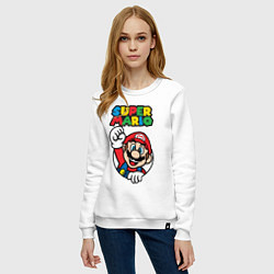 Свитшот хлопковый женский Mario, цвет: белый — фото 2