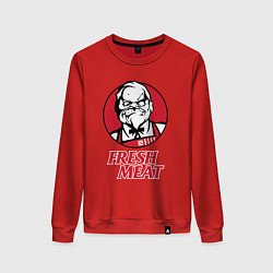 Свитшот хлопковый женский Pudge Dota Fresh Meat Пудж, цвет: красный