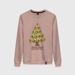 Свитшот хлопковый женский Avocado Christmas Tree, цвет: пыльно-розовый