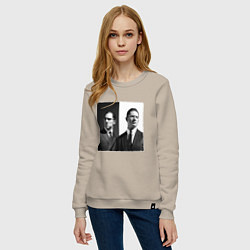 Свитшот хлопковый женский Tom hardy, цвет: миндальный — фото 2