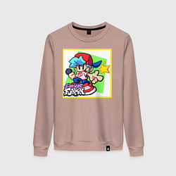 Свитшот хлопковый женский Friday Night Funkin Boyfriend, цвет: пыльно-розовый