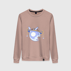 Свитшот хлопковый женский Дух Скарамучча, цвет: пыльно-розовый