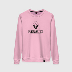 Свитшот хлопковый женский Renault Logo Рено логотип, цвет: светло-розовый