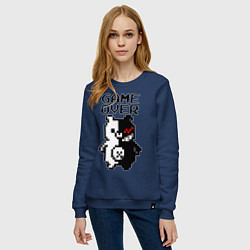 Свитшот хлопковый женский MONOKUMA GAME OVER, цвет: тёмно-синий — фото 2
