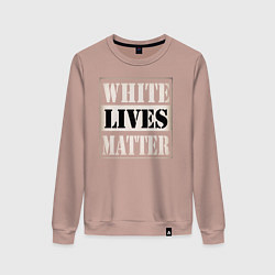 Свитшот хлопковый женский White lives matters, цвет: пыльно-розовый