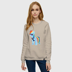 Свитшот хлопковый женский Pony - Rainbow Dash, цвет: миндальный — фото 2