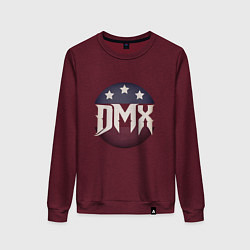 Свитшот хлопковый женский DMX USA, цвет: меланж-бордовый