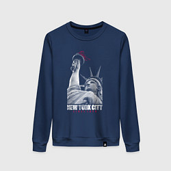 Свитшот хлопковый женский Statue Of Liberty, цвет: тёмно-синий