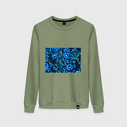 Свитшот хлопковый женский Гжель, цвет: авокадо