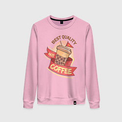 Свитшот хлопковый женский Hot Coffee, цвет: светло-розовый