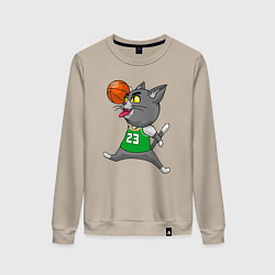 Свитшот хлопковый женский Jordan Cat, цвет: миндальный