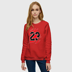 Свитшот хлопковый женский Bulls 23, цвет: красный — фото 2