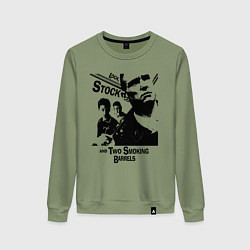 Свитшот хлопковый женский Карты, деньги, два ствола, цвет: авокадо