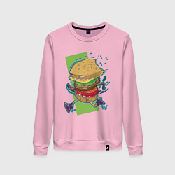 Свитшот хлопковый женский Fast Food, цвет: светло-розовый