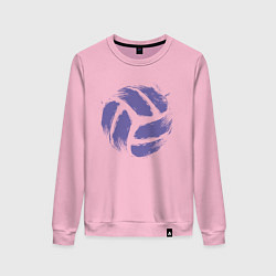 Свитшот хлопковый женский Мяч - Волейбол, цвет: светло-розовый